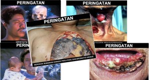 Picture Health Warning (PHW) yang diterapkan pada kemasan rokok. (Foto: edunews.tv)