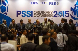 Persatuan Sepakbola Seluruh Indonesia saat mengadakan kongres perubahan dan pembentukan kebijakan barunya, di Hotel Borobudur, Jakarta, (4/1).  (Sumber: CNN)
