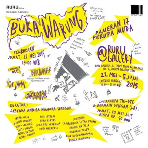 Pameran Buka Warung merupakan pameran pertama kelompok seni Buka Warung bersama Ruang Rupa Gallery pada tahun 2015. (Sumber: ruangrupa.org)