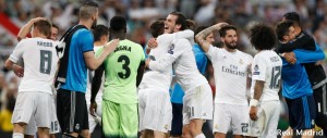 Real Madrid merayakan kemenangan usai mengalahkan Manchester City di laga Champions League pada Kamis (5/5) di Estadio Santiago Barnabeu, Madrid, Spanyol. Pada pertandingan final nanti akan menjadi hal baru untuk beberapa pemain. (Sumber: realmadrid.com)